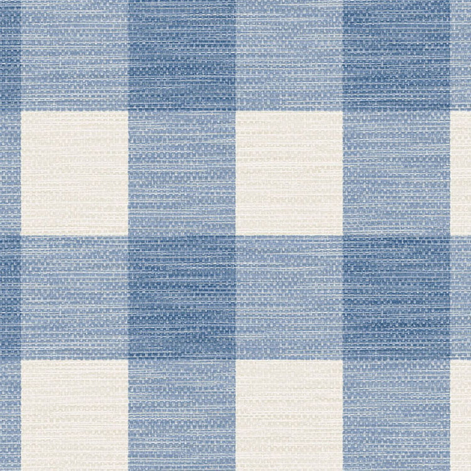 Lillian August Rugby Gingham Coastal Blue &amp; Ivory Wallpaper image 1 of 2