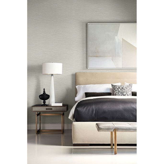 Lillian August Faux Linen Weave Cove Gray Wallpaper image 2 of 2