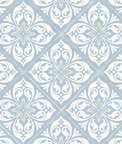 Lillian August Plumosa Tile Carolina Blue & Arrowroot Wallpaper