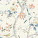 Lillian August Southport Floral Trail Eggshell/Melon/Carolina Blue Wallpaper