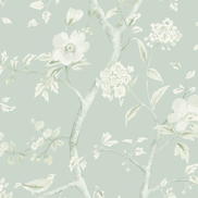 Lillian August Southport Floral Trail Sea Glass & Ivory Wallpaper