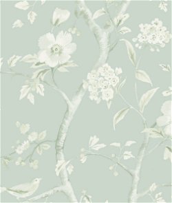 Lillian August Southport Floral Trail Sea Glass & Ivory Wallpaper