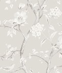 Lillian August Southport Floral Trail Metallic Silver & Fog Wallpaper