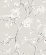 Lillian August Linen Check Blue Frost & Bone White Wallpaper