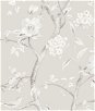 Lillian August Southport Floral Trail Metallic Silver & Fog Wallpaper
