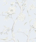 Lillian August Southport Floral Trail Blue Frost & Cove Gray Wallpaper