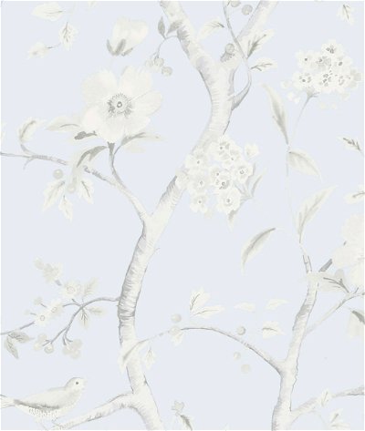 Lillian August Southport Floral Trail Blue Frost & Cove Gray Wallpaper