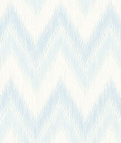 Lillian August Regent Flamestitch Stringcloth Blue Frost & Eggshell Wallpaper