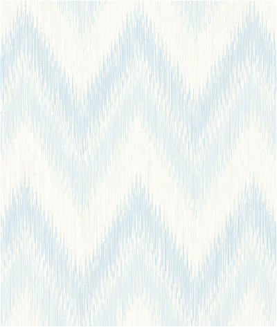 Lillian August Regent Flamestitch Stringcloth Blue Frost & Eggshell Wallpaper