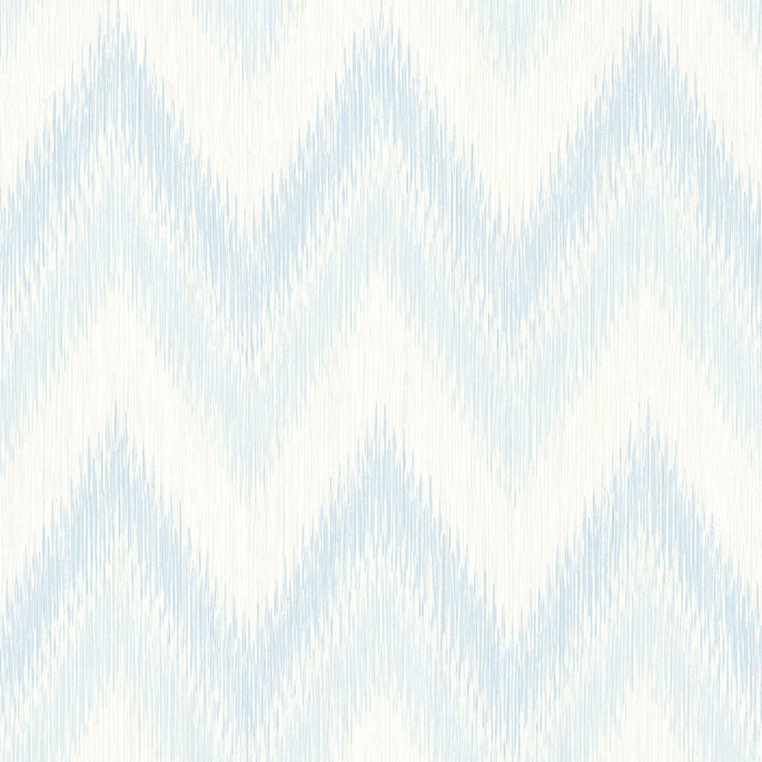 Lillian August Regent Flamestitch Stringcloth Blue Frost &amp; Eggshell Wallpaper image 1 of 2