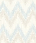 Lillian August Regent Flamestitch Stringcloth Sky Blue & Arrowroot Wallpaper
