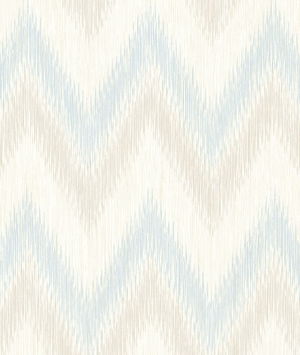Lillian August Regent Flamestitch Stringcloth Sky Blue & Arrowroot Wallpaper