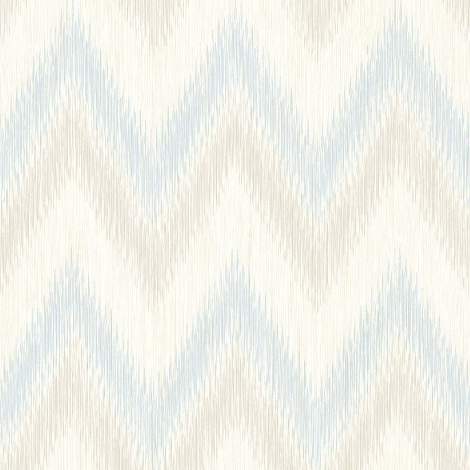 Lillian August Regent Flamestitch Stringcloth Sky Blue &amp; Arrowroot Wallpaper image 1 of 2