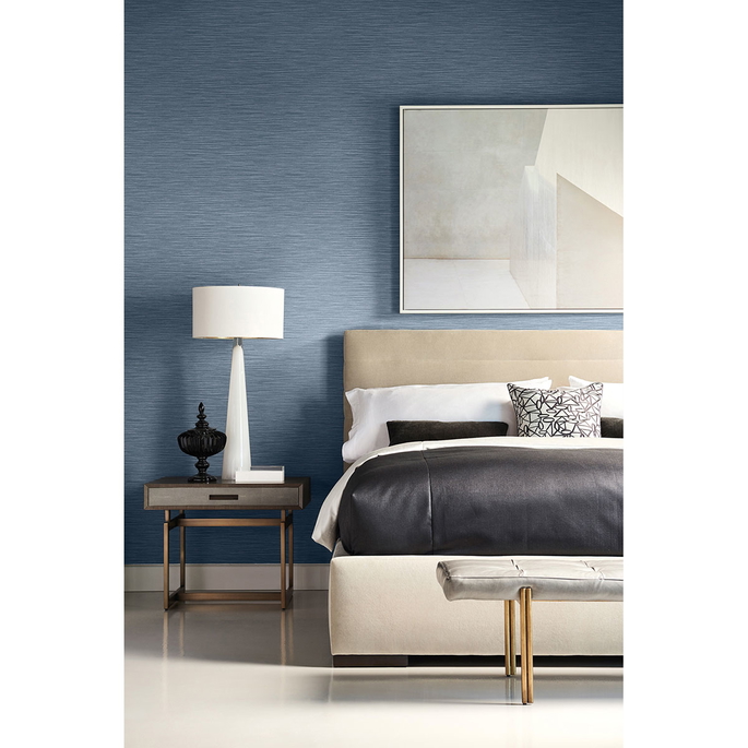 Lillian August Reef Embossed Vinyl Air Force Blue Wallpaper image 2 of 2