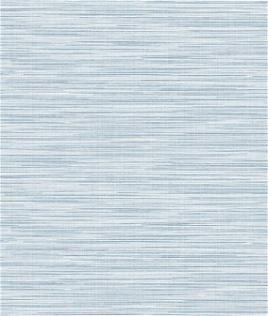 Lillian August Linen Check Blue Frost & Bone White Wallpaper