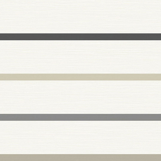 Lillian August Crew Stripe Ivory/Wrought Iron/Sand Dollar Wallpaper image 1 of 2