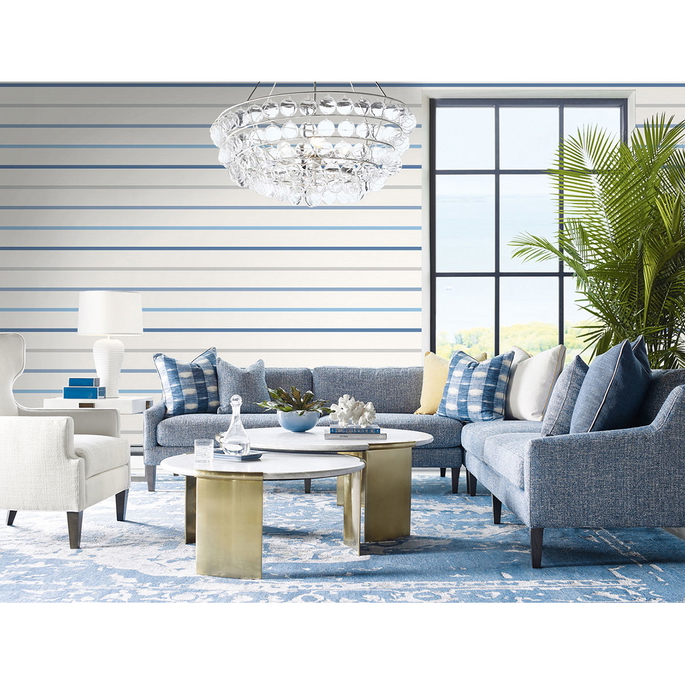 Lillian August Crew Stripe Air Force Blue/Gray/Eggshell Wallpaper image 2 of 2
