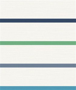 Lillian August Crew Stripe Midnight Blue/Spearmint/Eggshell Wallpaper