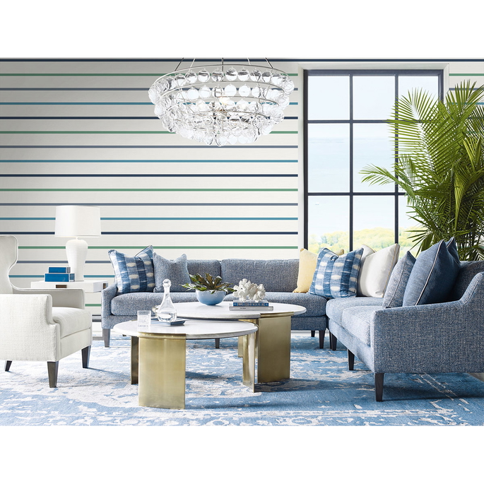 Lillian August Crew Stripe Midnight Blue/Spearmint/Eggshell Wallpaper image 2 of 2