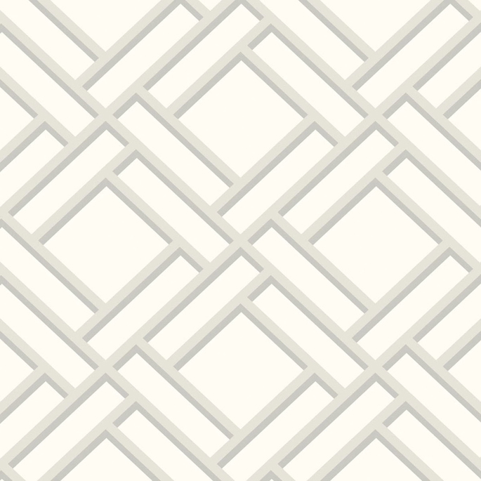 Lillian August Block Trellis Metallic Silver &amp; Eggshell Wallpaper image 1 of 2