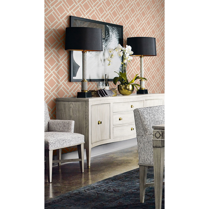 Lillian August Block Trellis Melon &amp; Arrowroot Wallpaper image 2 of 2