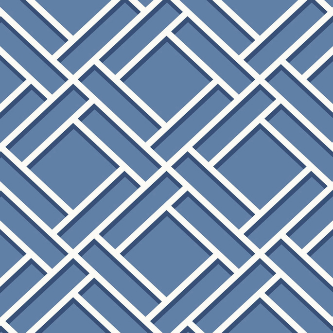 Lillian August Block Trellis Coastal Blue &amp; Navy Wallpaper image 1 of 2
