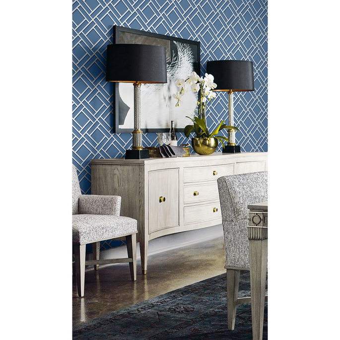 Lillian August Block Trellis Coastal Blue &amp; Navy Wallpaper image 2 of 2