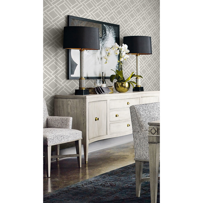 Lillian August Block Trellis Cove Gray &amp; Fog Wallpaper image 2 of 2