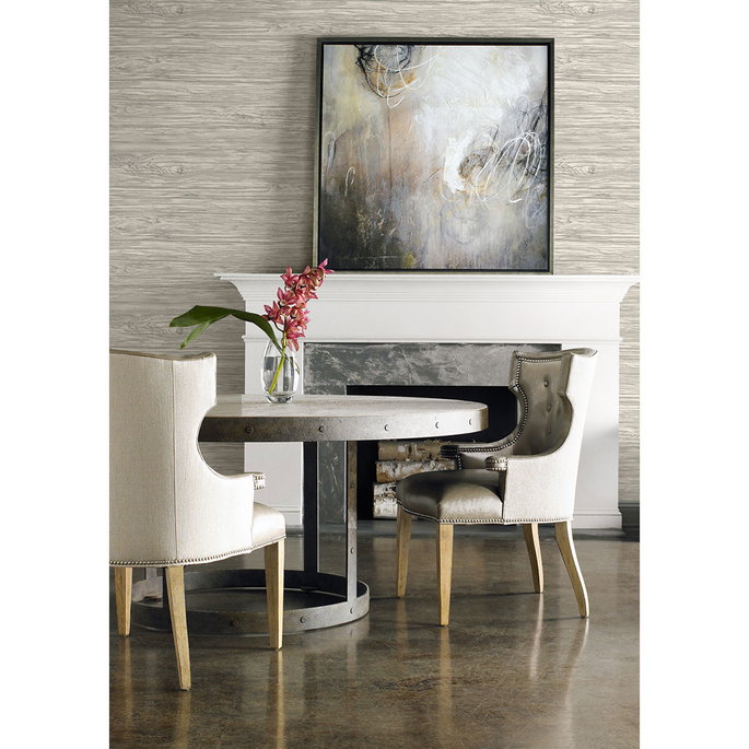 Lillian August Washed Shiplap Embossed Vinyl Dove Gray Wallpaper image 2 of 2