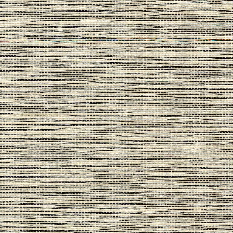 Lillian August Sisal Grasscloth Ivory &amp; Jet Black Wallpaper