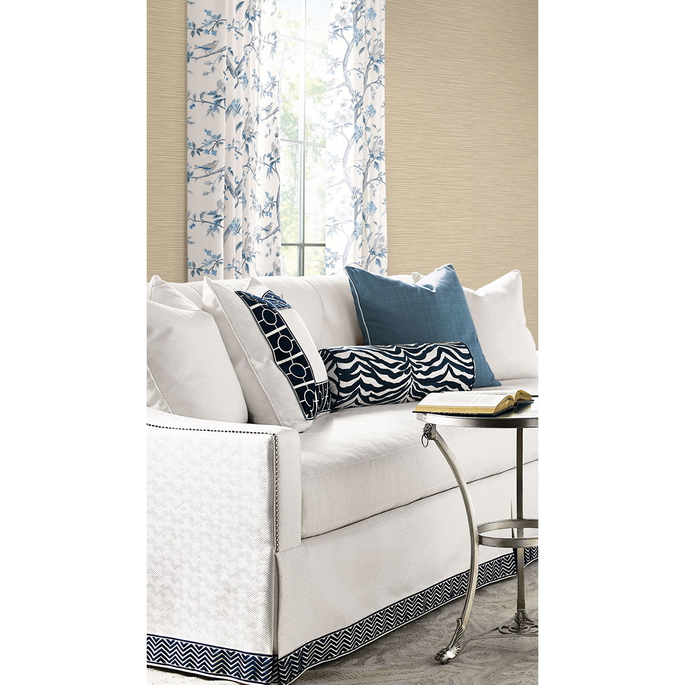 Lillian August Southport Floral Trail Eggshell &amp; Blue Shale Fabric image 2 of 2