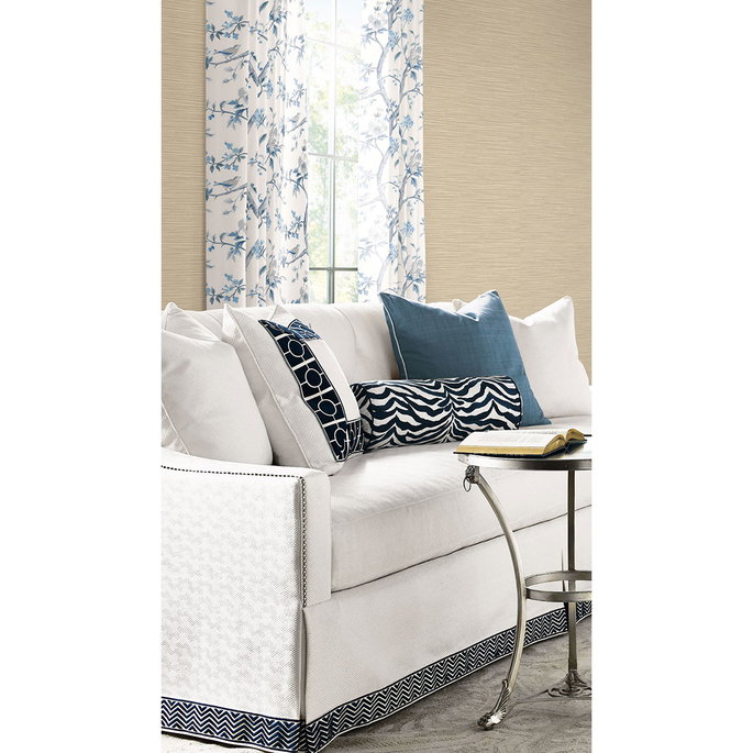 Lillian August Southport Floral Trail Eggshell &amp; Blue Shale Fabric image 2 of 2