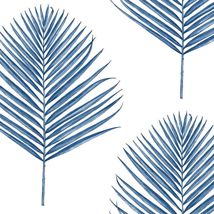 Lillian August Peel &amp; Stick Maui Palm Coastal Blue Wallpaper image 1 of 4