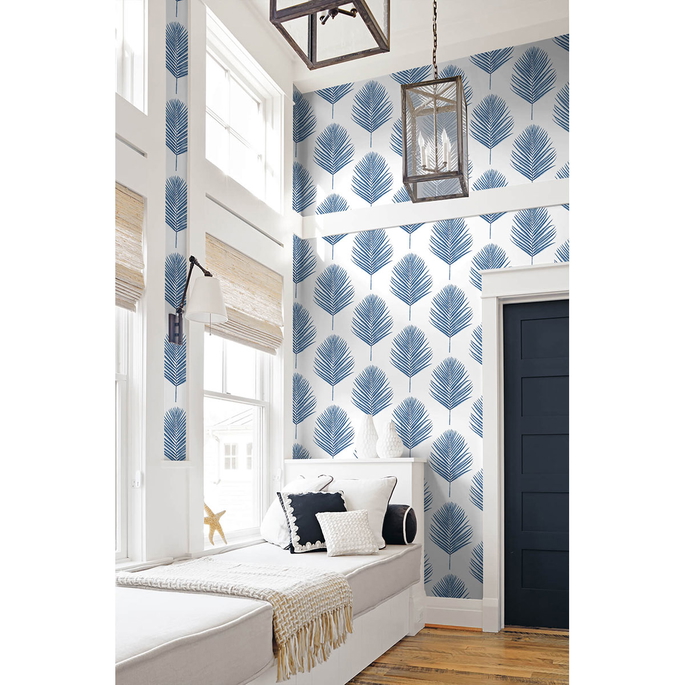 Lillian August Peel &amp; Stick Maui Palm Coastal Blue Wallpaper image 3 of 4