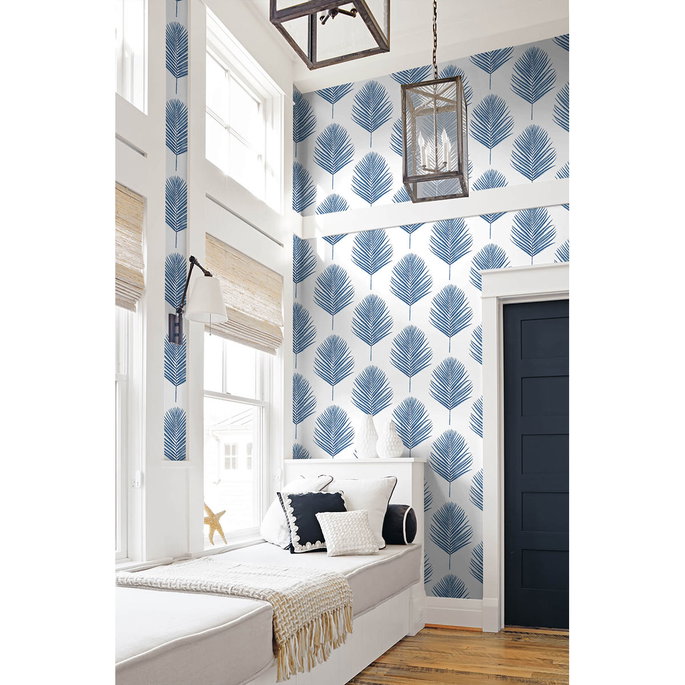 Lillian August Peel &amp; Stick Maui Palm Coastal Blue Wallpaper image 3 of 4