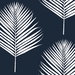 Lillian August Peel & Stick Maui Palm Midnight Blue & White Wallpaper