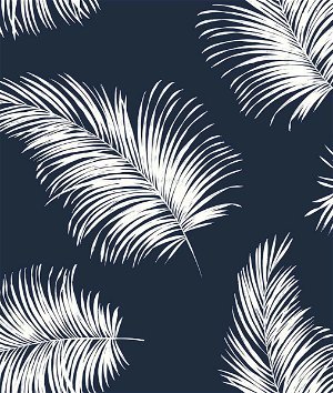 Lillian August Peel & Stick Tossed Palm Navy Blue Wallpaper