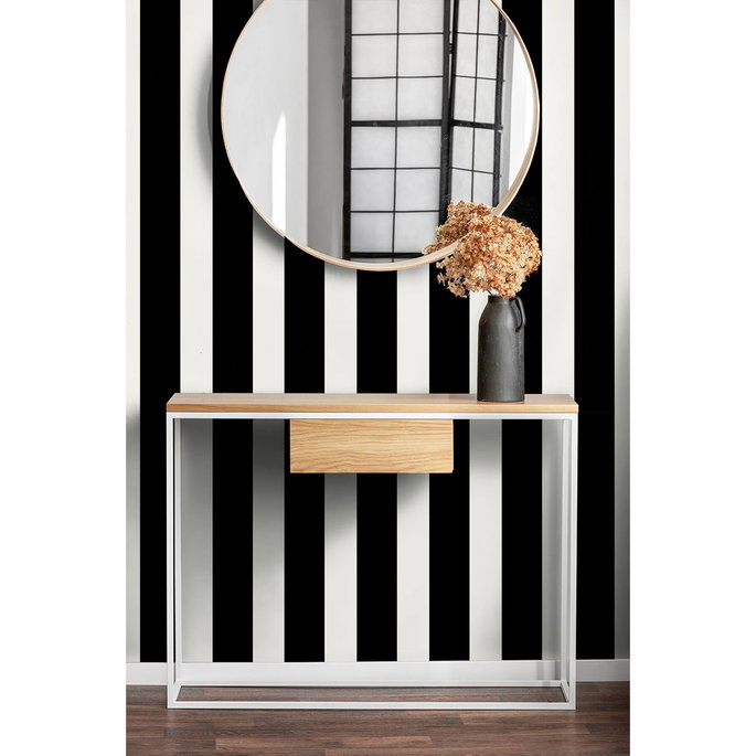 Lillian August Peel &amp; Stick Designer Stripe Black &amp; White Wallpaper image 3 of 4