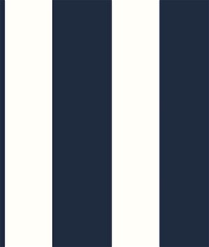 Lillian August Peel & Stick Designer Stripe Midnight Blue & White Wallpaper