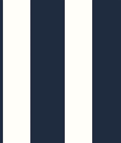 Lillian August Peel & Stick Designer Stripe Midnight Blue & White Wallpaper