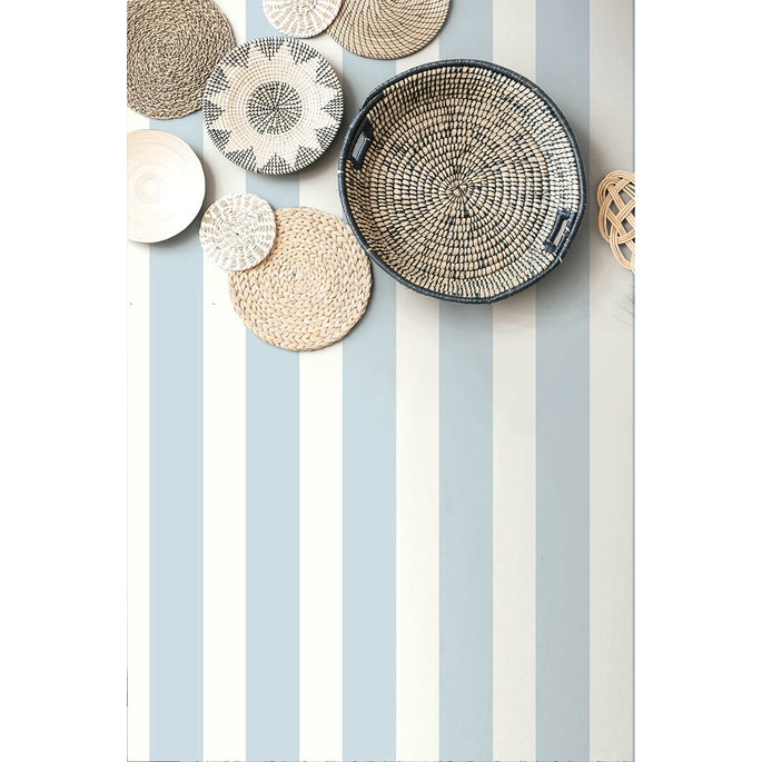 Lillian August Peel &amp; Stick Designer Stripe Hampton Blue Wallpaper image 3 of 4