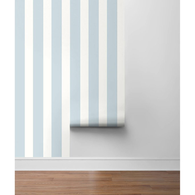 Lillian August Peel &amp; Stick Designer Stripe Hampton Blue Wallpaper image 4 of 4