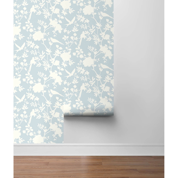 Lillian August Peel &amp; Stick Mono Toile Hampton Blue Wallpaper image 4 of 4