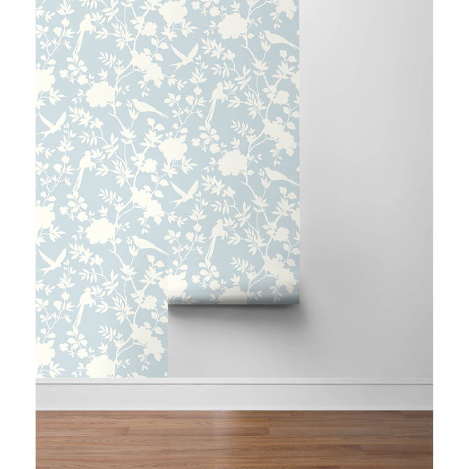 Lillian August Peel &amp; Stick Mono Toile Hampton Blue Wallpaper image 4 of 4