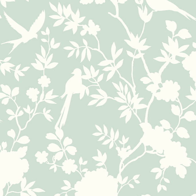 Lillian August Peel &amp; Stick Mono Toile Seaglass Wallpaper image 1 of 4