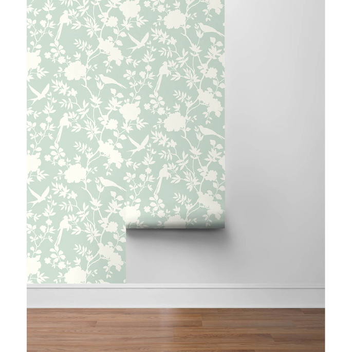 Lillian August Peel &amp; Stick Mono Toile Seaglass Wallpaper image 4 of 4