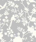 Lillian August Peel & Stick Mono Toile Harbor Mist Wallpaper