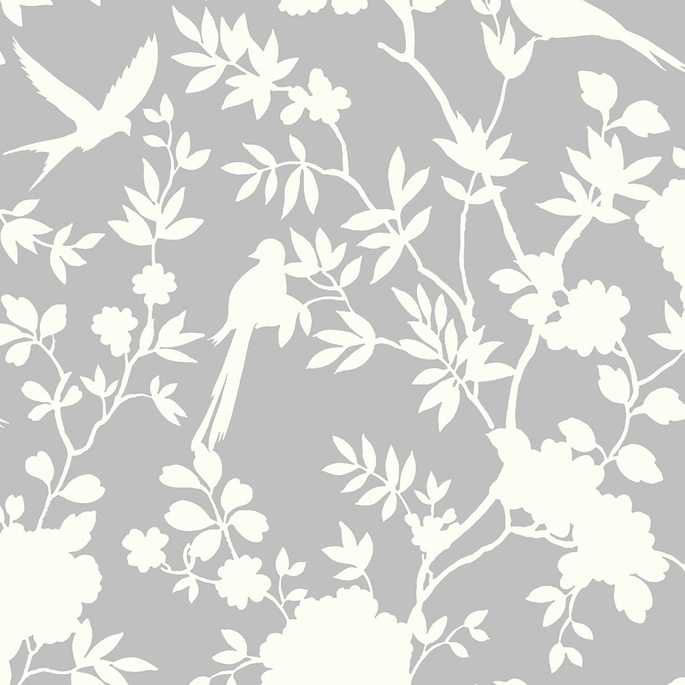 Lillian August Peel &amp; Stick Mono Toile Harbor Mist Wallpaper image 1 of 4