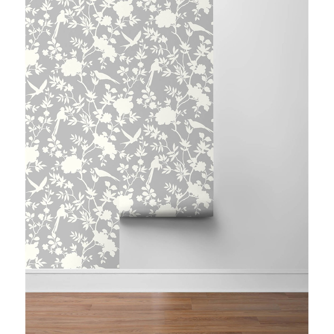 Lillian August Peel &amp; Stick Mono Toile Harbor Mist Wallpaper image 4 of 4