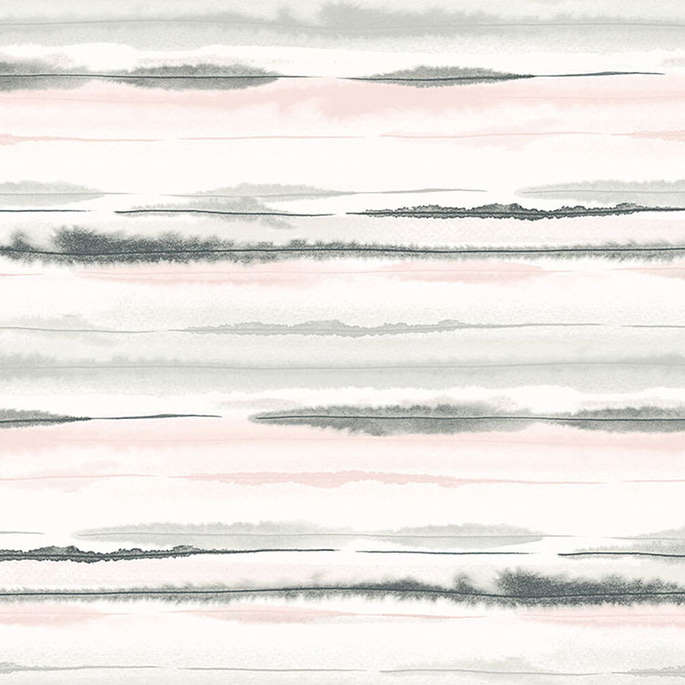Lillian August Peel &amp; Stick Horizon Stripe Pink Sunset Wallpaper image 1 of 4